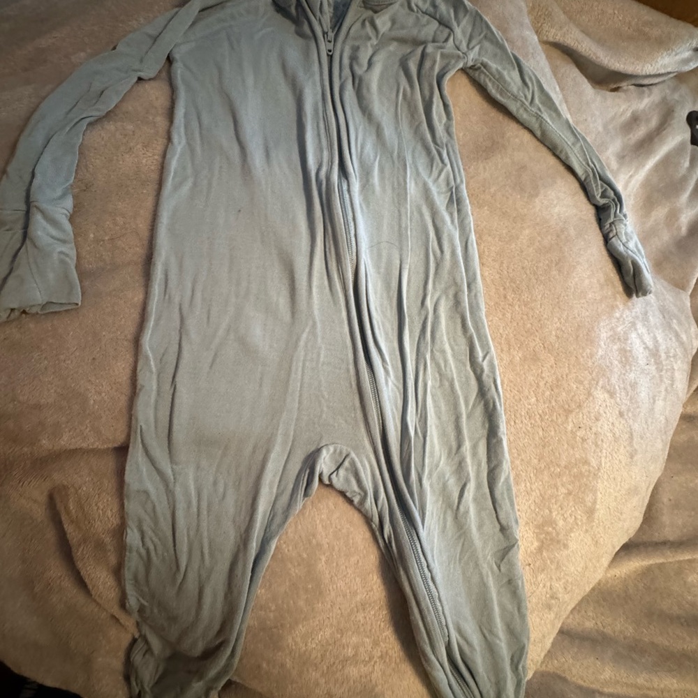 Little Sleepies Gray/Blue zippy One Piece with Zipper Closure